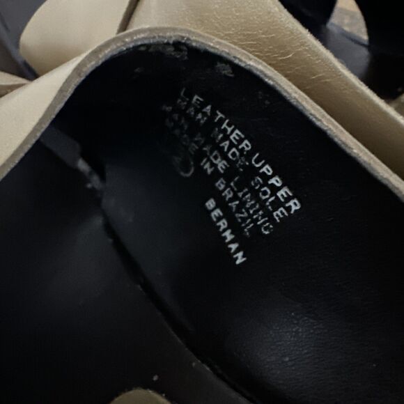 Y2K Enzo Angiolini Womens Gold Brown Leather Chunky Heel Platform Sandals Size 8 - Picture 6 of 8